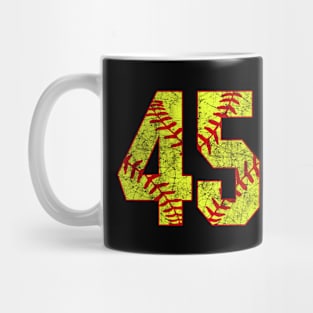 Fastpitch Softball Number 45 #45 Softball Shirt Jersey Uniform Favorite Player Biggest Fan Mug